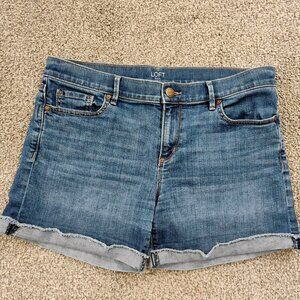 Loft Outlet Denim Roll Shorts Size 8